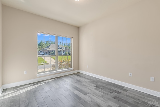 spare room featuring hardwood / wood-style flooring