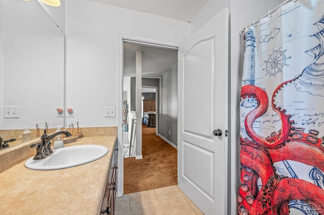 bathroom featuring vanity and tile patterned floors