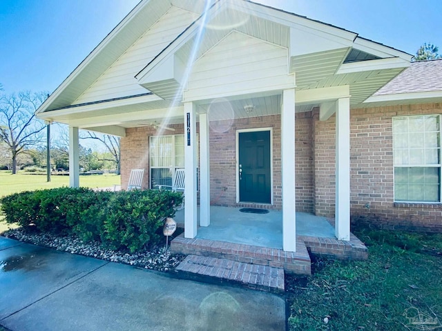 entrance to property with covered porch