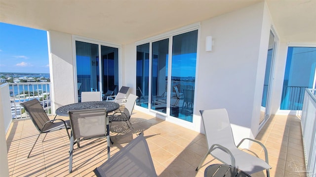 balcony with a water view