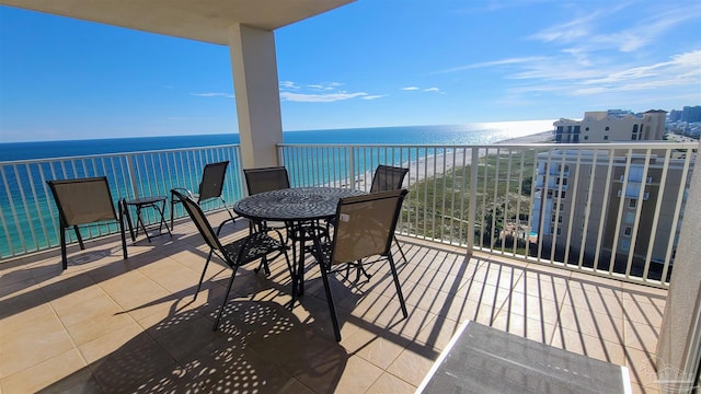 balcony with a water view