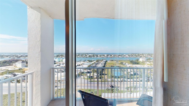 balcony with a water view