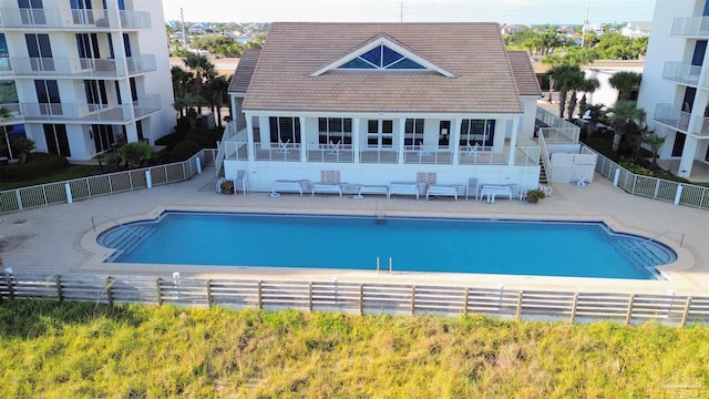 view of pool with a patio area