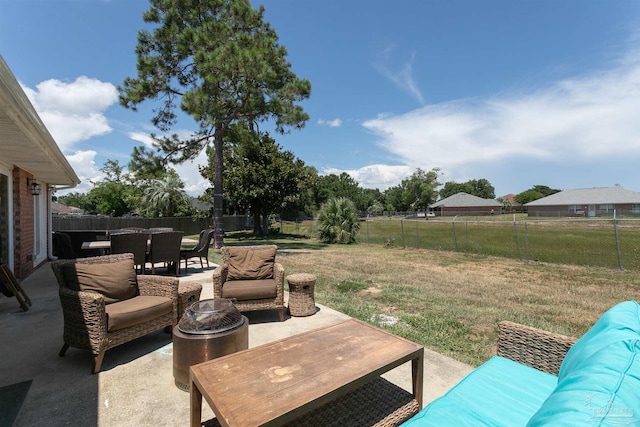 view of patio / terrace featuring an outdoor hangout area