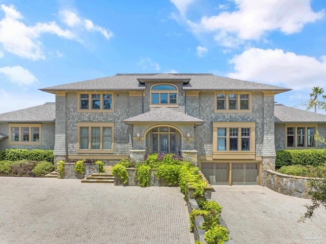 prairie-style home with a garage