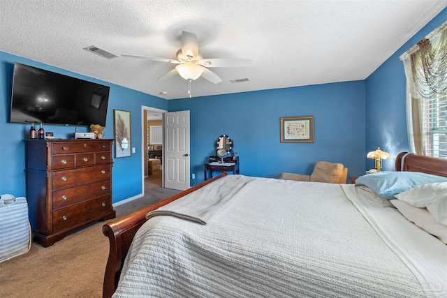 917 Broken Arrow Ln, Pensacola, FL 32533 - carpeted bedroom featuring a textured ceiling and a ceiling fan