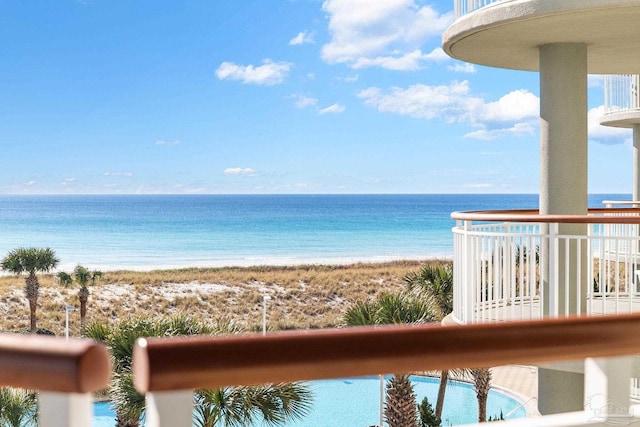 water view featuring a beach view