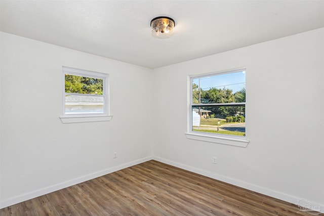 empty room featuring wood-type flooring