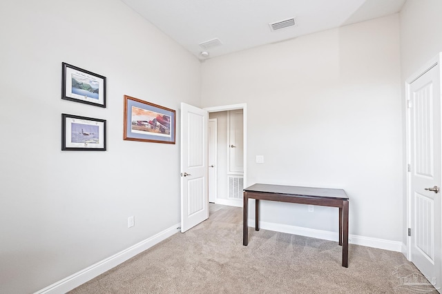 interior space with light colored carpet