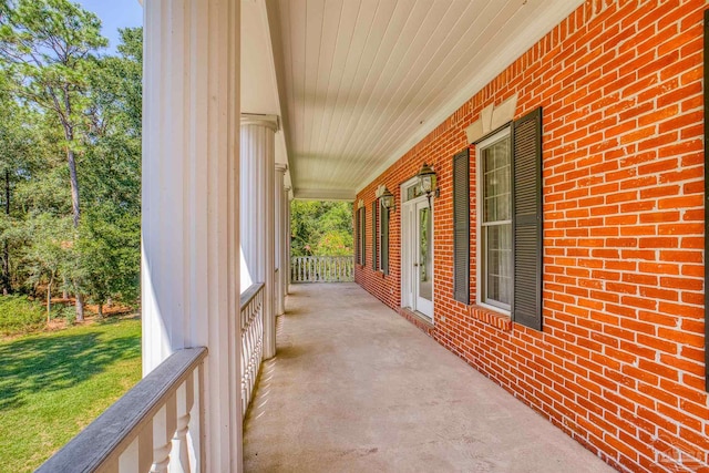 view of patio featuring covered porch