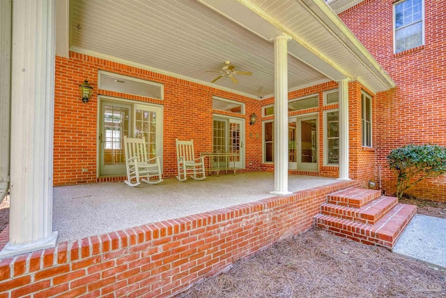 view of patio / terrace with ceiling fan