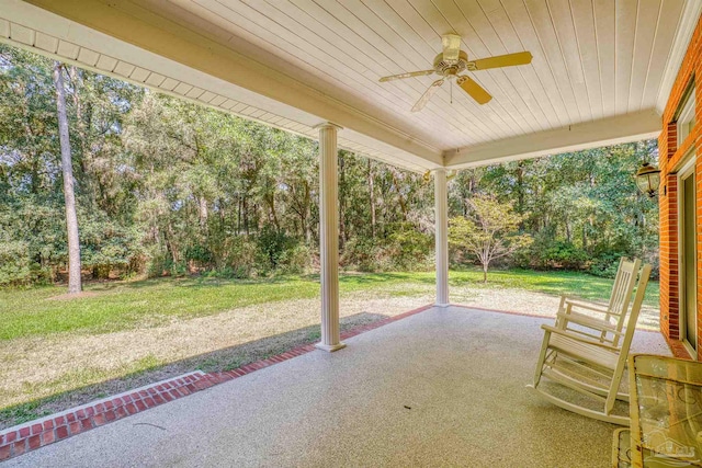 view of patio / terrace with ceiling fan