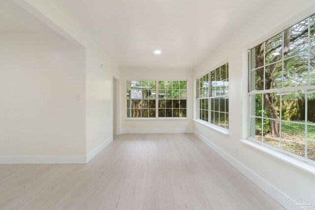 4514 Florelle Way, Pensacola, FL 32505 - unfurnished sunroom featuring baseboards, wood finished floors, recessed lighting, and plenty of natural light