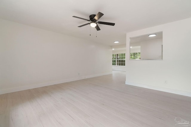 4514 Florelle Way, Pensacola, FL 32505 - empty room featuring baseboards, light wood-style flooring, and ceiling fan