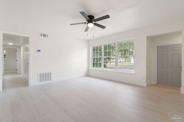 4514 Florelle Way, Pensacola, FL 32505 - empty room with visible vents, light wood-style floors, and ceiling fan