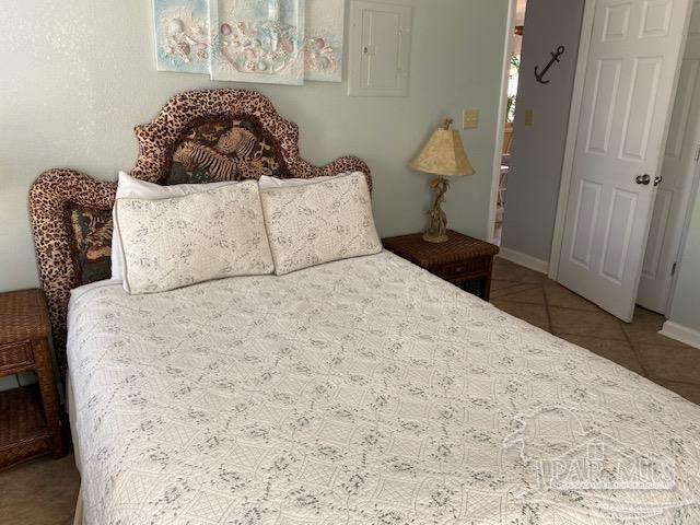 bedroom with tile patterned flooring