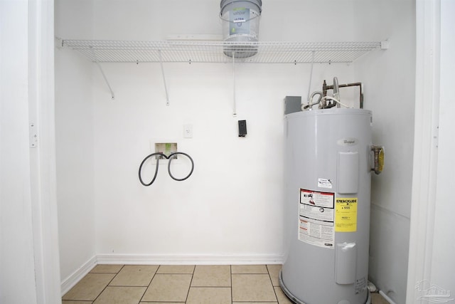 utility room featuring electric water heater