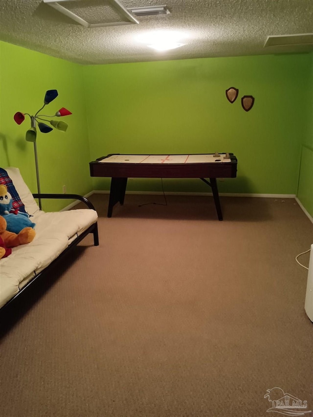 4801 Berryhill Rd, Milton, FL 32570 - bedroom with attic access, carpet flooring, and a textured ceiling