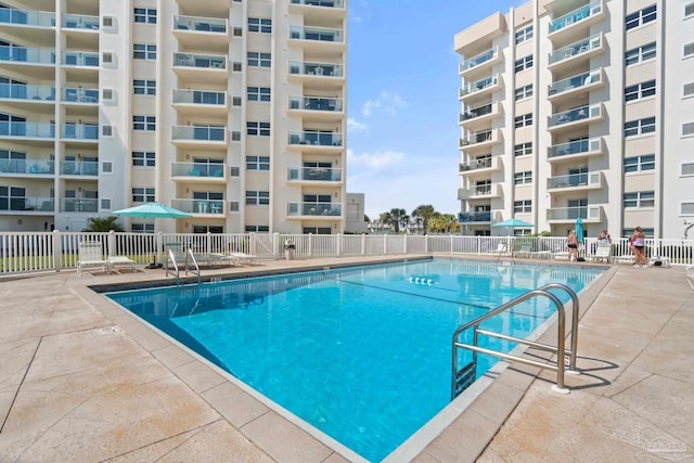 view of pool with a patio area