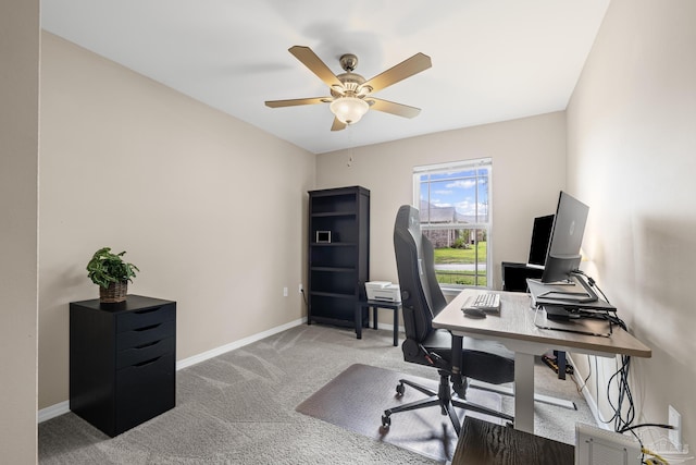 5661 Maggie Rose Cir, Milton, FL 32570 - office with carpet flooring and a ceiling fan