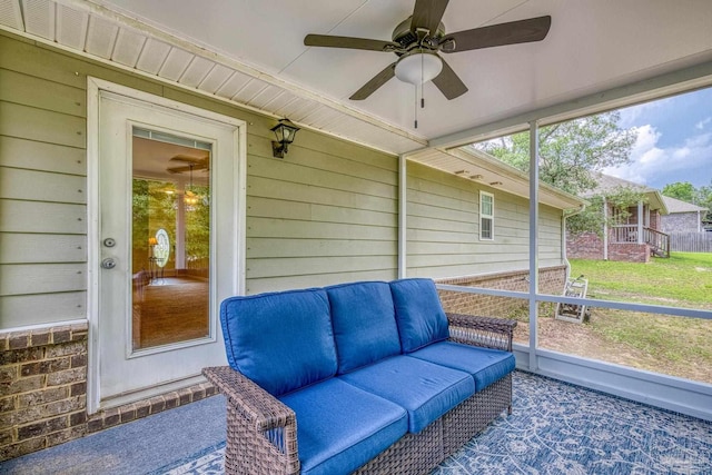 5661 Maggie Rose Cir, Milton, FL 32570 - sunroom with outdoor lounge area and ceiling fan
