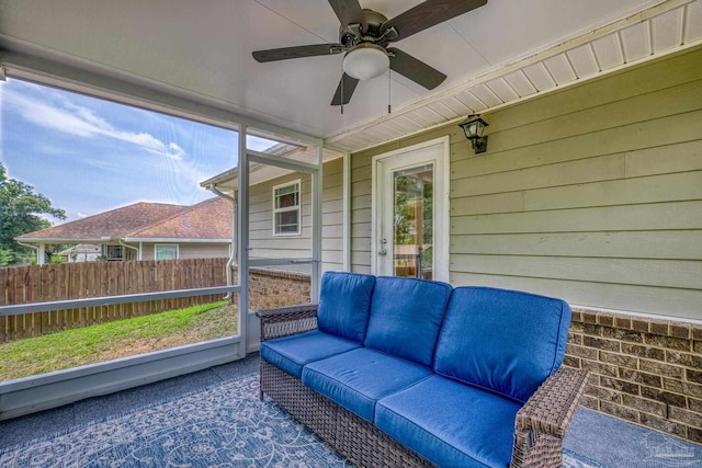 5661 Maggie Rose Cir, Milton, FL 32570 - sunroom / solarium with an outdoor living space and ceiling fan