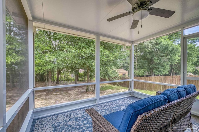 5661 Maggie Rose Cir, Milton, FL 32570 - sunroom with a ceiling fan