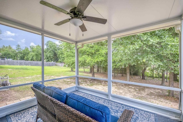 5661 Maggie Rose Cir, Milton, FL 32570 - sunroom with ceiling fan and plenty of natural light