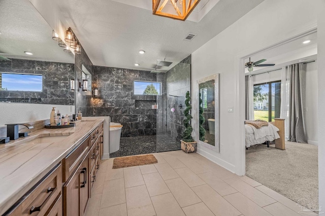 3720 Arbor Ridge Rd, Pace, FL 32571 - ensuite bathroom featuring a healthy amount of sunlight, vanity, walk in shower, and visible vents