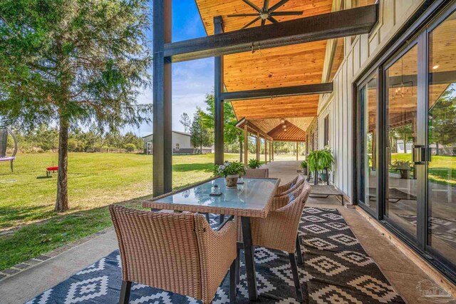 3720 Arbor Ridge Rd, Pace, FL 32571 - sunroom featuring outdoor dining area and ceiling fan