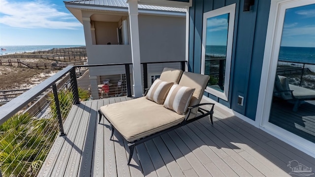 balcony with a water view