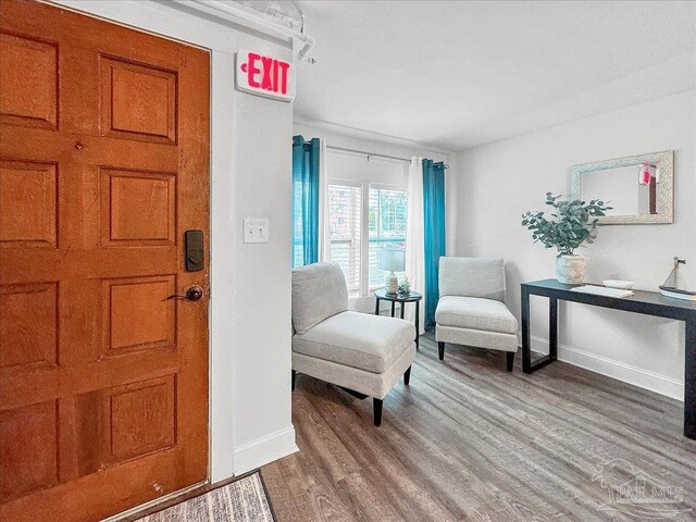 1007 W Wright St, Pensacola, FL 32501 - foyer entrance featuring baseboards and wood finished floors