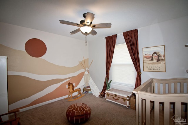 9453 Lutoo Ln, Pensacola, FL 32526 - bedroom with carpet and a ceiling fan
