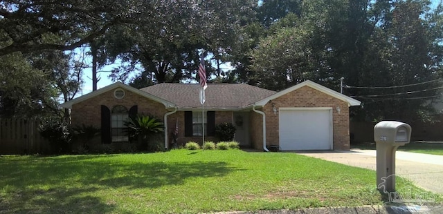 2319 Windstone Dr, Pensacola, FL 32526 - ranch-style home featuring concrete driveway, a garage, a front yard, and brick siding