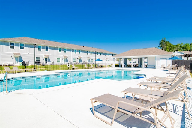 view of pool with a patio area