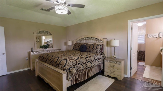 1462 Camrose Pl, Pensacola, FL 32534 - bedroom featuring dark wood-style flooring, baseboards, and ceiling fan