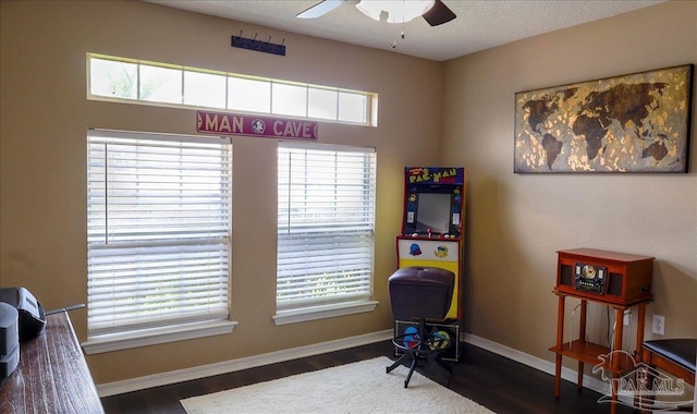 1462 Camrose Pl, Pensacola, FL 32534 - office with a ceiling fan, wood finished floors, baseboards, and plenty of natural light