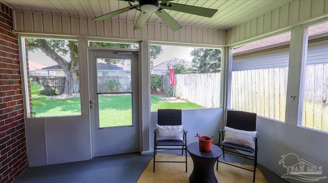 1462 Camrose Pl, Pensacola, FL 32534 - sunroom featuring a ceiling fan