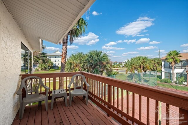 8425 Gulf Blvd Unit 206, Navarre Beach, FL 32566 - view of wooden terrace