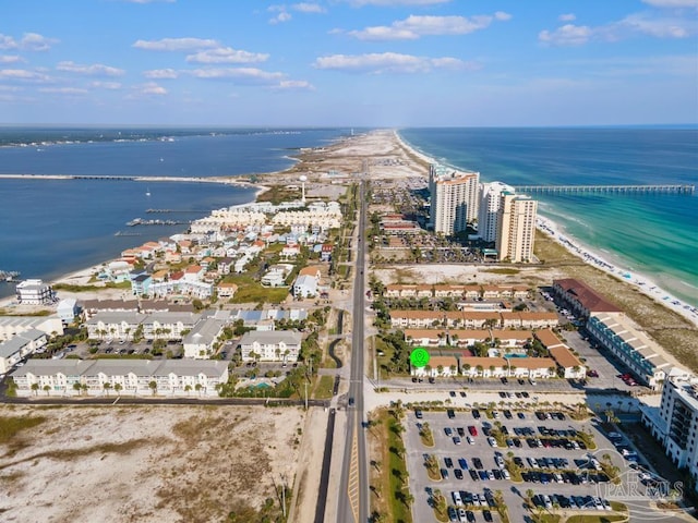 8425 Gulf Blvd Unit 206, Navarre Beach, FL 32566 - aerial view featuring a water view and a view of the beach