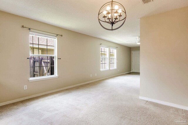 6027 Dallas Ave, Pensacola, FL 32526 - carpeted spare room featuring a chandelier and a ceiling fan