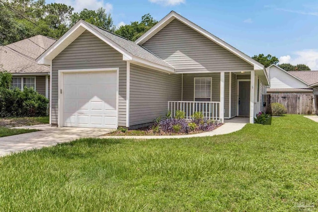 6027 Dallas Ave, Pensacola, FL 32526 - ranch-style house with an attached garage, covered porch, and driveway