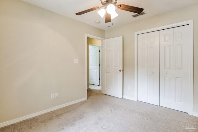 6027 Dallas Ave, Pensacola, FL 32526 - unfurnished bedroom featuring carpet flooring, a closet, and ceiling fan