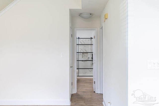 3117 Albert Ct, Pensacola, FL 32504 - hallway featuring baseboards and wood finished floors