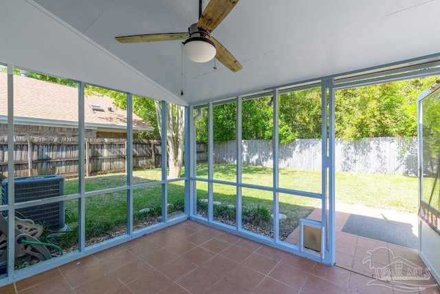 3117 Albert Ct, Pensacola, FL 32504 - unfurnished sunroom with a ceiling fan