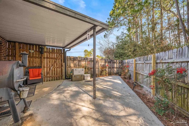 view of patio with a fenced backyard