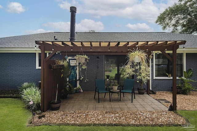 view of patio with a pergola