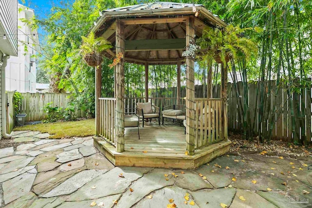 deck featuring a gazebo