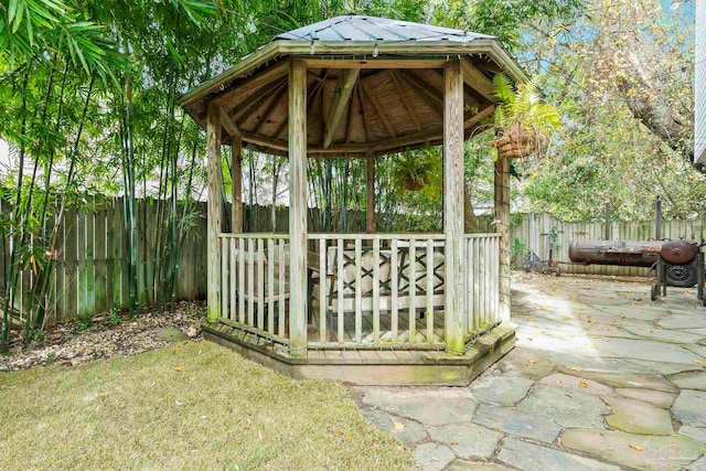 view of patio / terrace with a gazebo