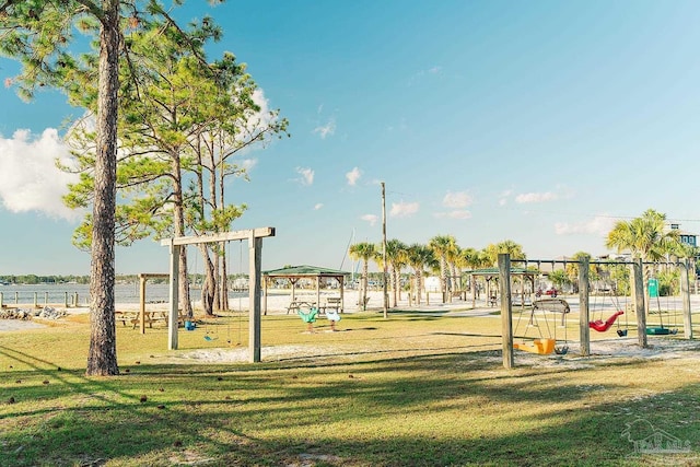 view of play area featuring a yard